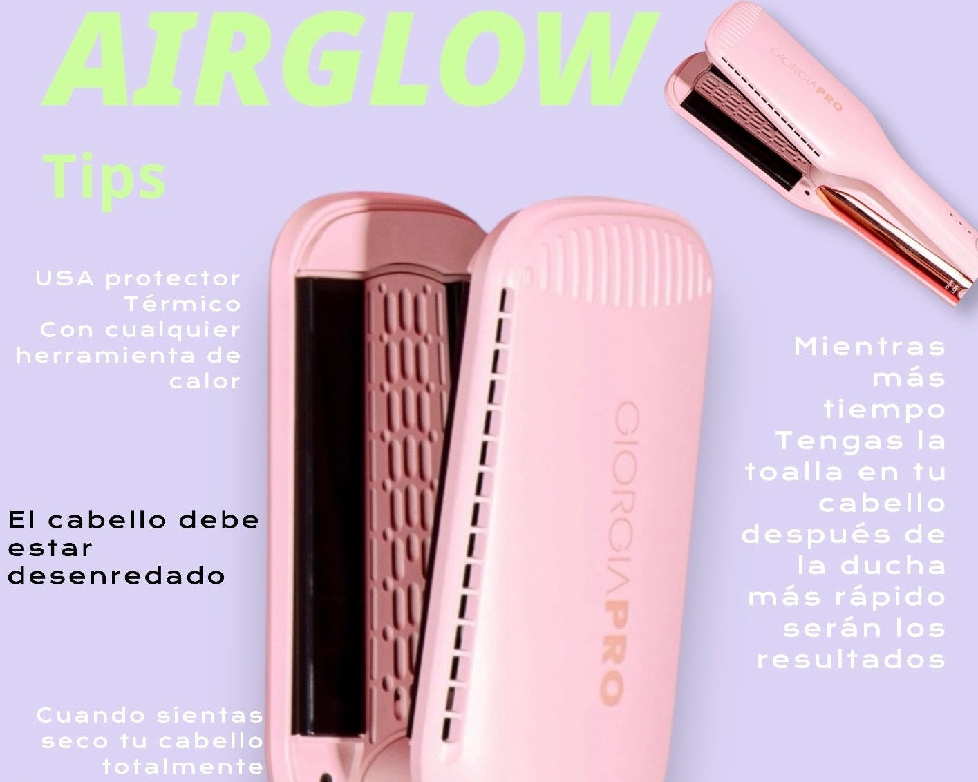 alisadora secadora 2en1 AIRGLOW ❤ - Giorgia Pro